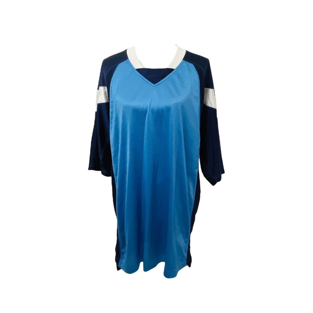 NFL Men’s Jersey Shirt Blue and White Non-Print Short Sleeve Blank Size XXL
